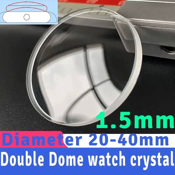 Verre de montre optique à double Script, cristal de napWatch, quartz rond transparent, réparation de