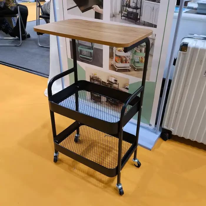 Chariot en bois table basse mobile salon canapé rangement table à thé à roulettes étagère de chambre