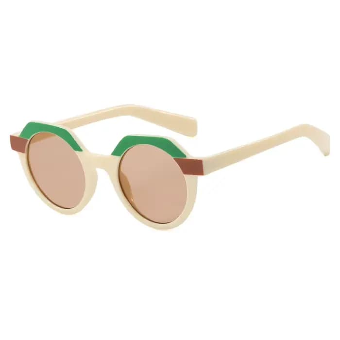 Ins populaire mode ronde femmes Punk lunettes de soleil rétro Rivets hommes tendance lunettes de sol