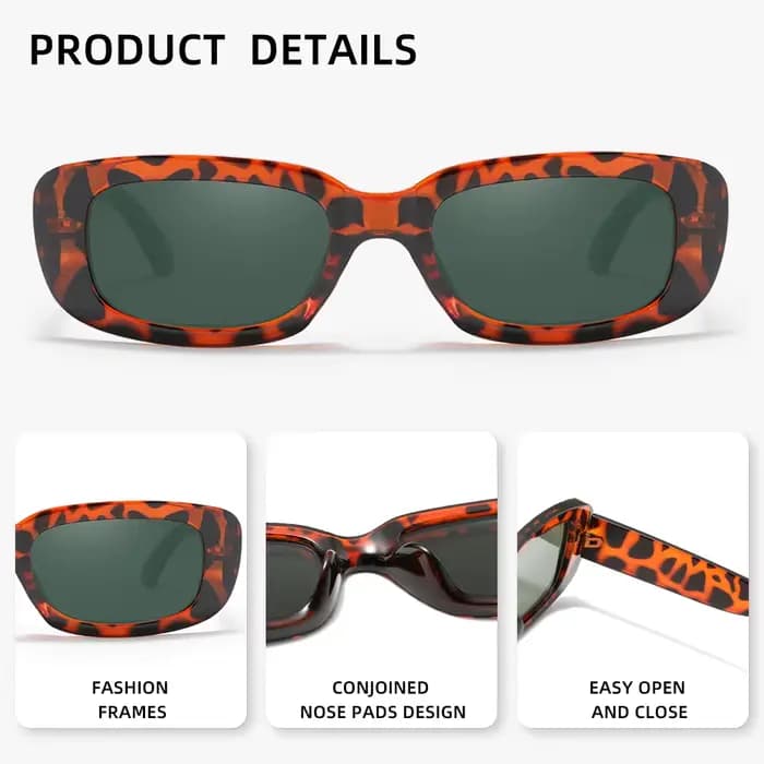 2025 lunettes de soleil rectangulaires rétro femmes/hommes Protection d'été lunettes de soleil UV400