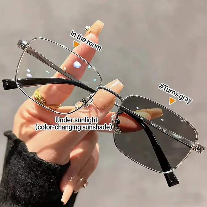 Lunettes de soleil caméléon rétro photochromiques, lunettes métalliques UV pour hommes, lunettes rét