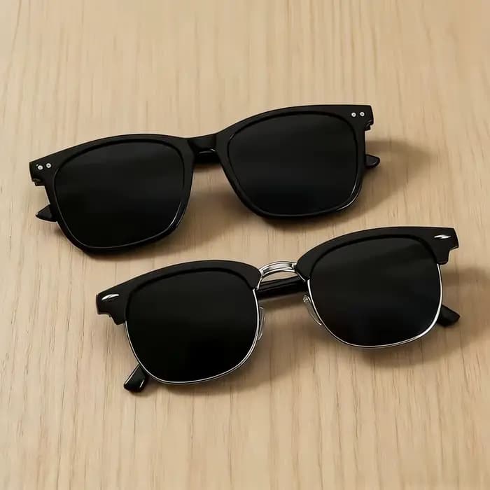 2 paires de lunettes de soleil tendance, style rétro européen et américain, unisexe, classiques, Y2K