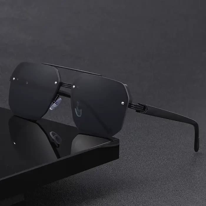 Lunettes de mode décontractées pour hommes, à double barre et demi-monture, texture tendance europée