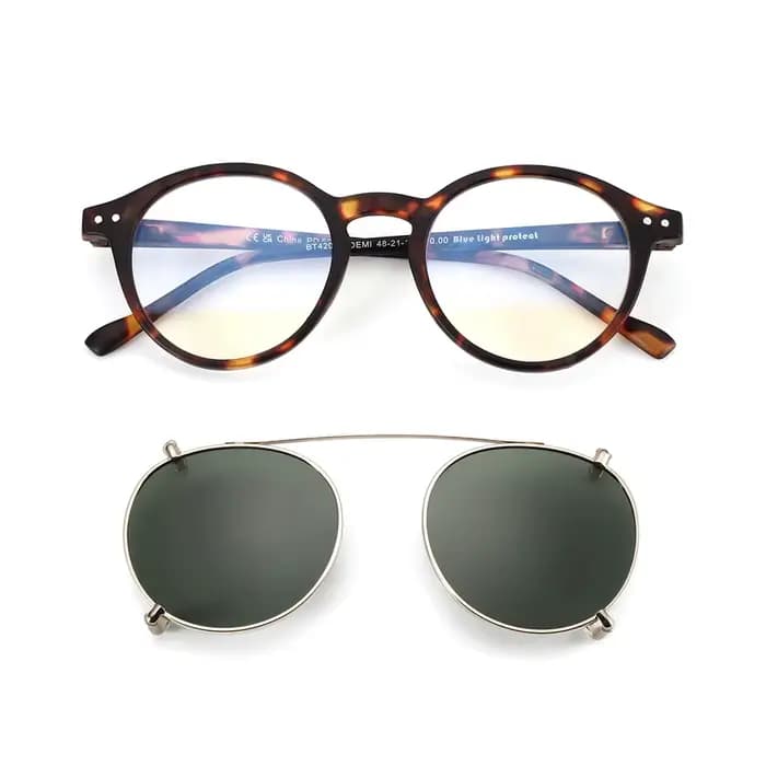 ZENOTTIC Style rétro pince sur lunettes de soleil pour hommes femmes cercle Anti lumière bleue lunet