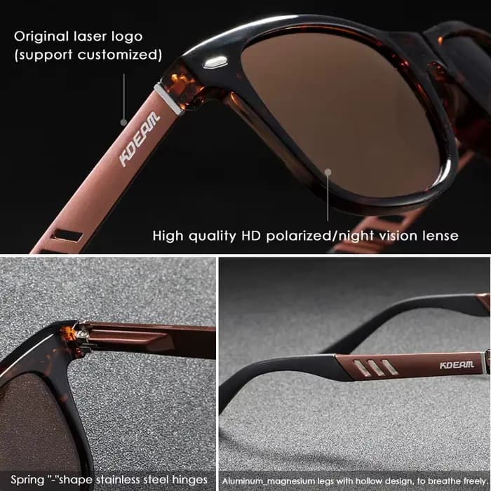 KDEAM lunettes de soleil photochromiques et polarisées hommes navigation aluminium magnésium cadre h