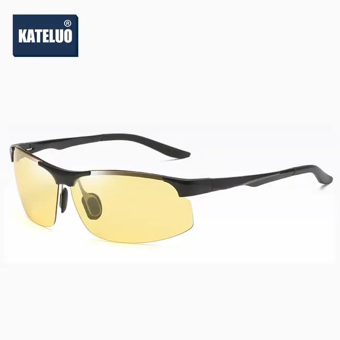 KATELUO-Lunettes de vision jour et nuit pour hommes, lunettes de voiture jaunes, lunettes de soleil 