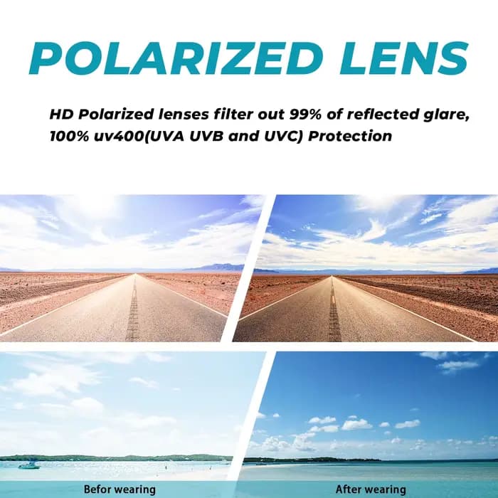MAXJULI Lunettes de soleil polarisées pour grandes têtes hommes femmes 8123