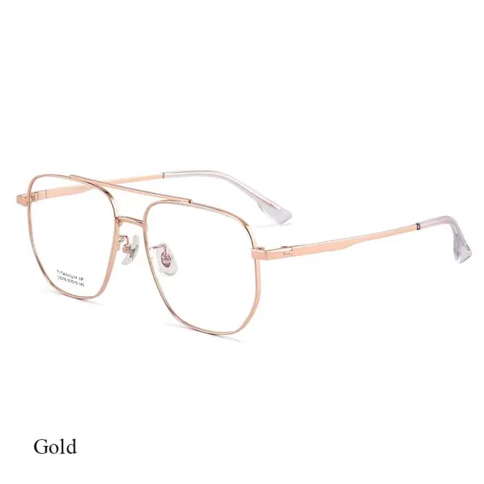 BCLEAR Desgin pur titane hommes classique Double pont lunettes cadre optique luxe Ultra léger lunett