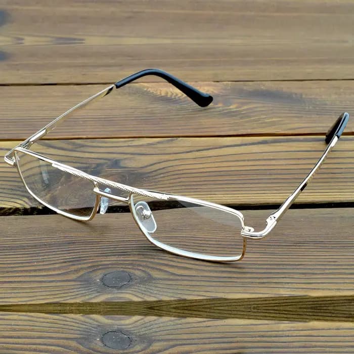 Lunettes de lecture à cadre rectangulaire à double pont, lentilles en verre de degré de conversion, 