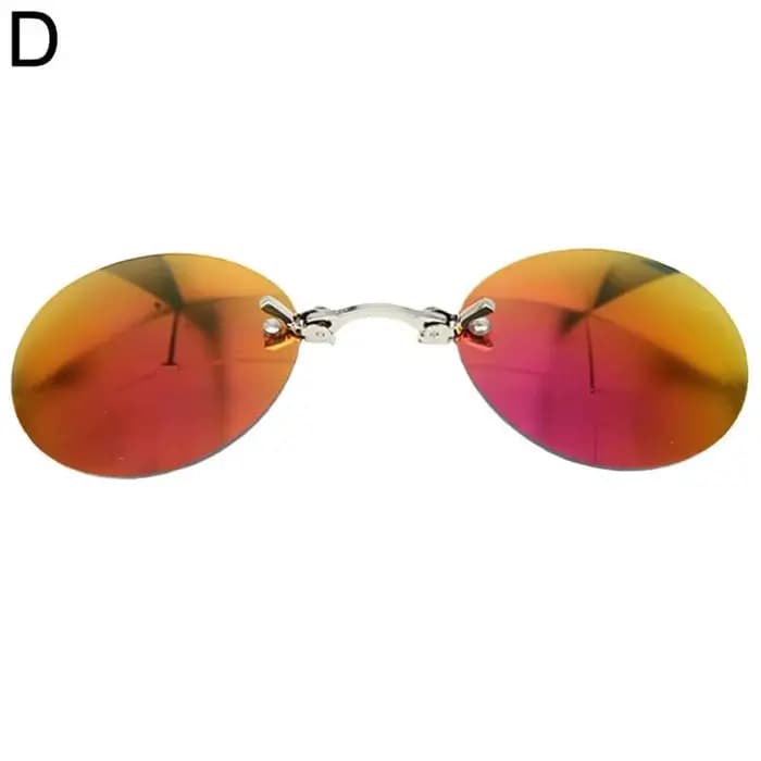Lunettes de soleil rondes à Clip-nez, sans bords, Punk, pour femmes et hommes, pour la conduite, ave