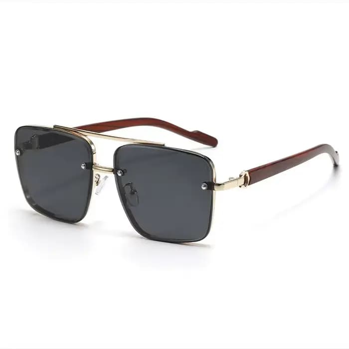 Lunettes de soleil carrées de luxe pour hommes, en bois, Vintage, de styliste, à la mode, pour femme