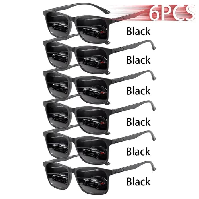 6 Paires de Lunettes de Soleil Carrées Vintage à Carreaux Tendance pour Hommes et Femmes, Idéales po