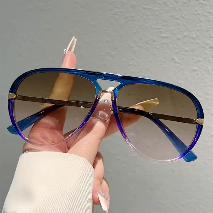 KAMMPT Vintage pilote lunettes de soleil hommes 2025 nouvelle mode multicolore dégradé nuances femme