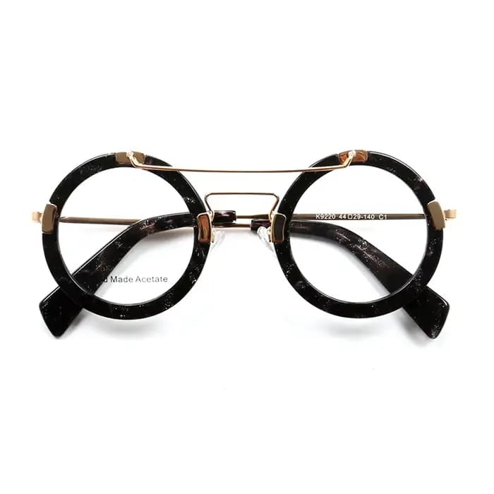 Rétro femmes lunettes rondes cadre hommes lunettes optiques montures surdimensionné lunettes de Pres