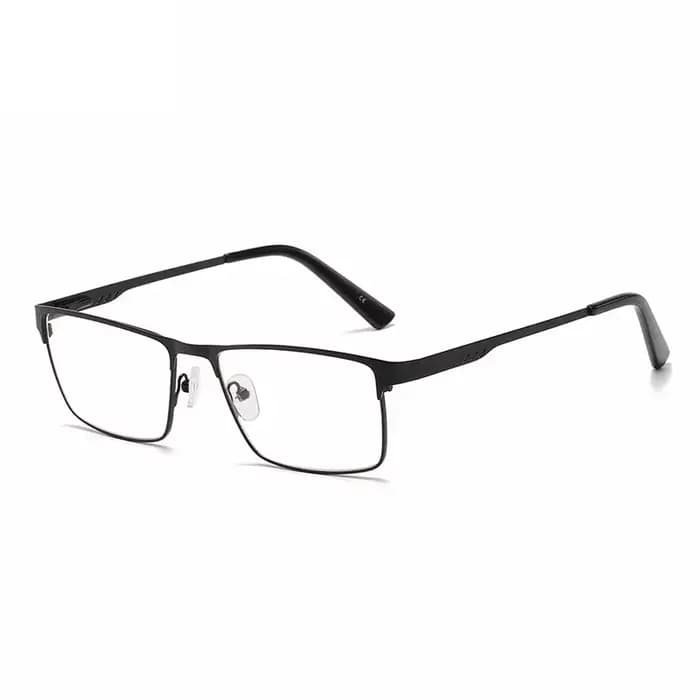 Lunettes de myopie à grande monture carrée en métal pour hommes, jambe de printemps, pour personnes 