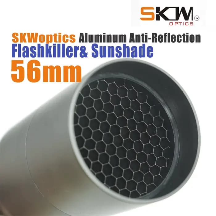 SKWoptics-56mm M62X0.75 Flash Killer, 2 ", Pare-soleil pour flash, Maille pour lunette, Anti-reflet