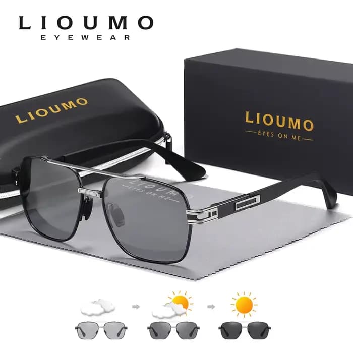 LIOUMO lunettes de soleil pour hommes de qualité supérieure lunettes de conduite photochromiques pol
