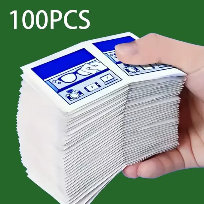 100 lingettes nettoyantes jetables pour lunettes - emballées individuellement, adaptées aux lunettes