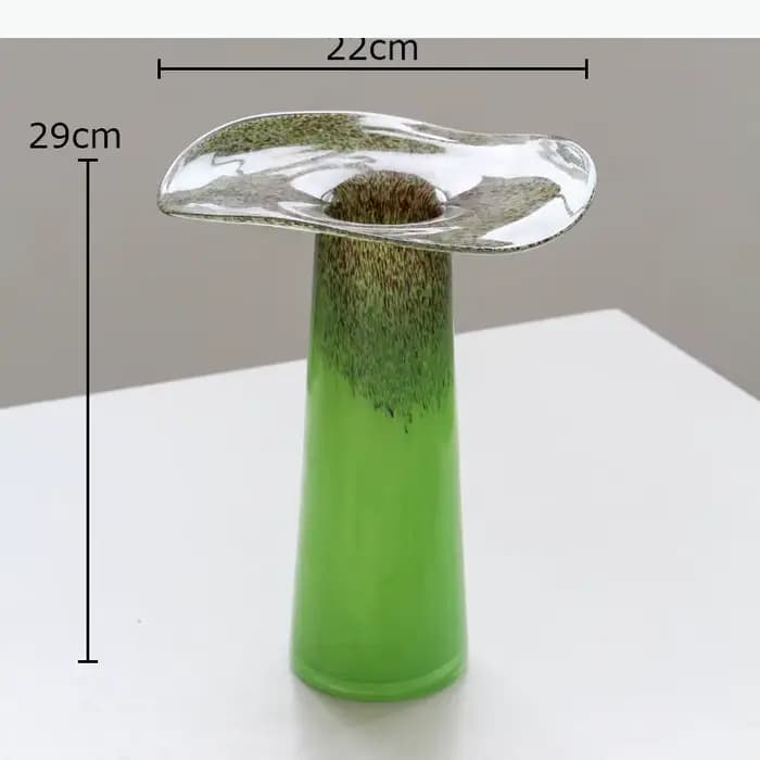 Vase en verre à bordure feuille de lotus, artisanat, pots à fleurs, décoration de table, arrangement