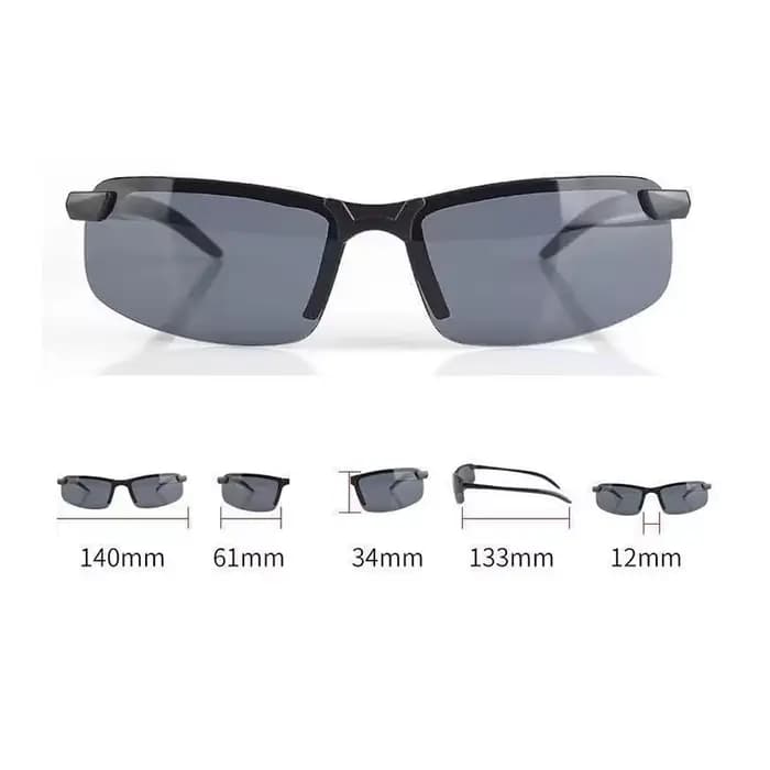 Lunettes de Vision nocturne hommes Anti-éblouissement conduite demi-monture lunettes de soleil pour 