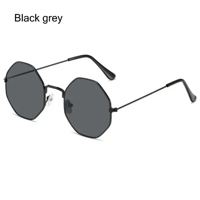 Lunettes de soleil polygonales en métal pour hommes et femmes, petites montures carrées, protection 