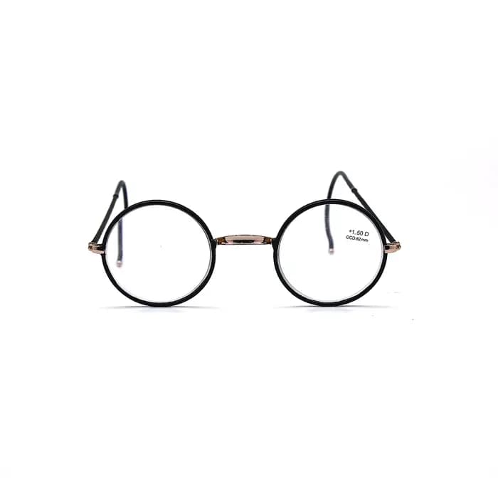Lunettes de lecture rétro, monture ronde en métal + lecteur de poche portable 1.0 à + 3.5
