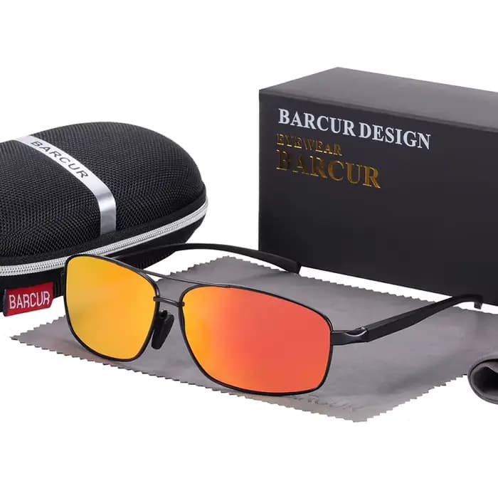 BARCUR aluminium magnésium carré lunettes de soleil hommes lunettes de soleil polarisées conduite