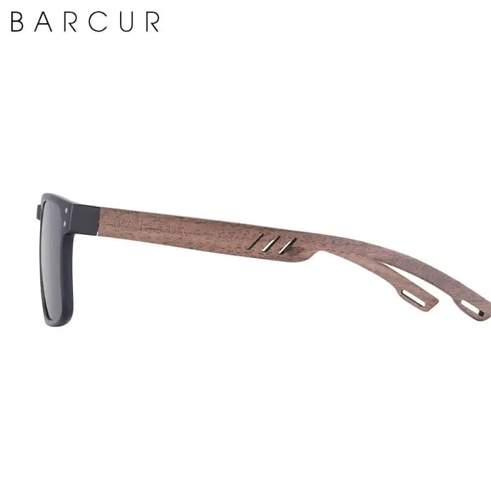 BARCUR lunettes de soleil en bois pour hommes lunettes de soleil polarisées en bois de noyer naturel