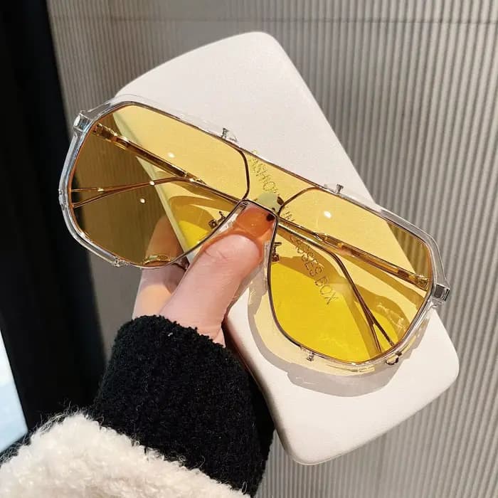 Lunettes de soleil surdimensionnées pour femmes et hommes, une pièce Unique, à la mode, UV400, Punk,