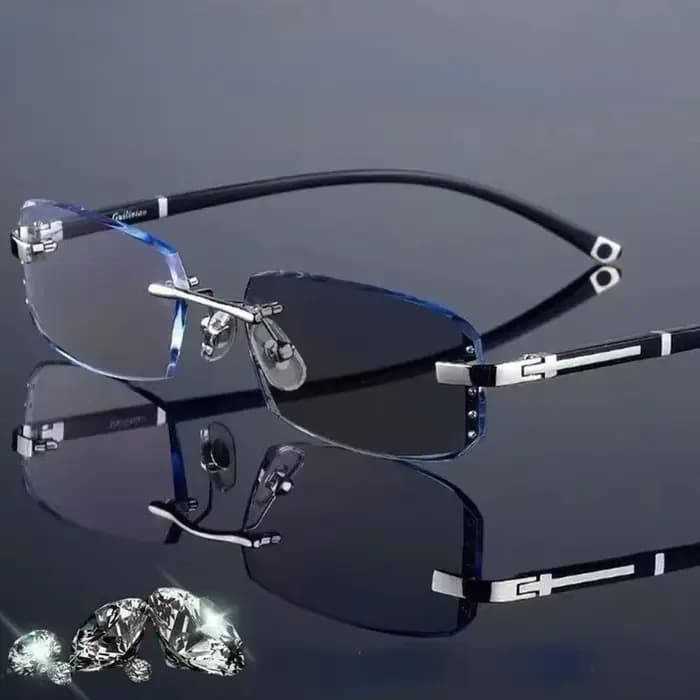 Lunettes de myopie à vue courte photochromique, lunettes de coupe diamant, lumière bleue, moins diop