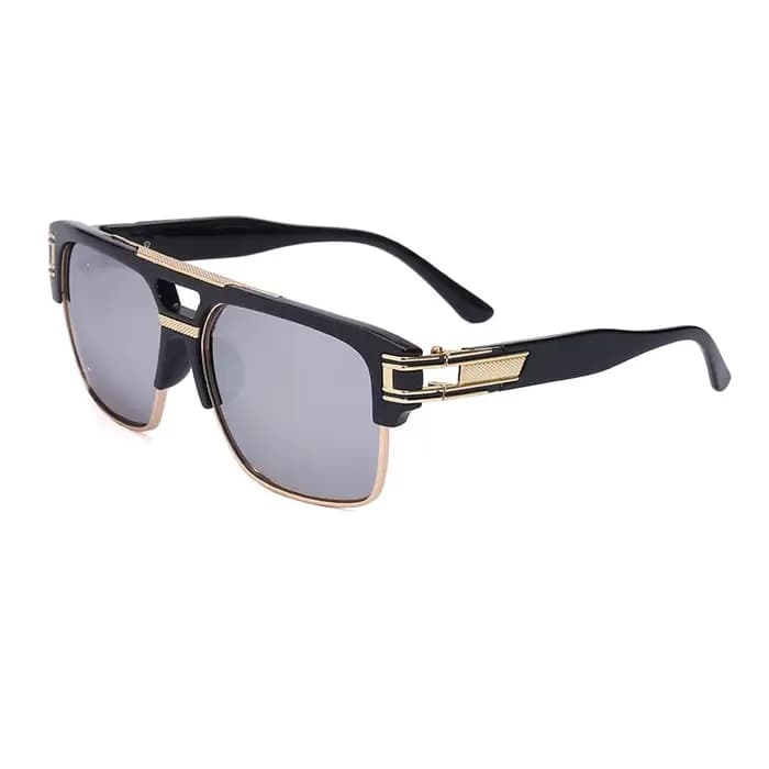 Lunettes de soleil de luxe pour hommes, marque élégante, carrées en métal, classiques, à la mode, po
