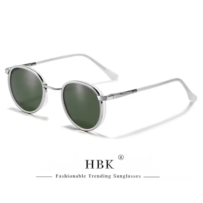 HBK TRetro Punk lunettes de soleil polarisées pour hommes conception ronde à la mode UV400 unisexe l