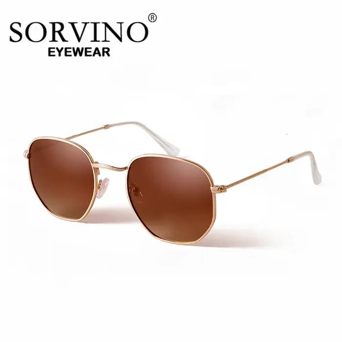 SORVINO lunettes de soleil rétro porcelées femmes Urltra-léger rouge UV400 nuances hexagone Vinatge 