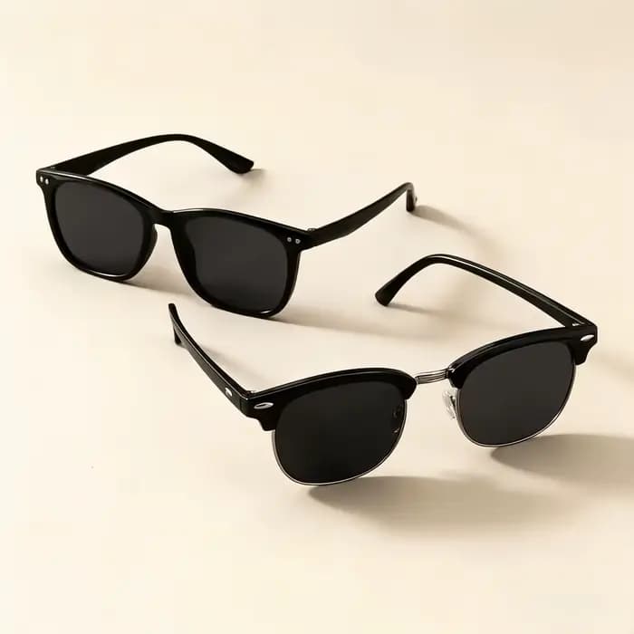 2 paires de lunettes de soleil tendance, style rétro européen et américain, unisexe, classiques, Y2K