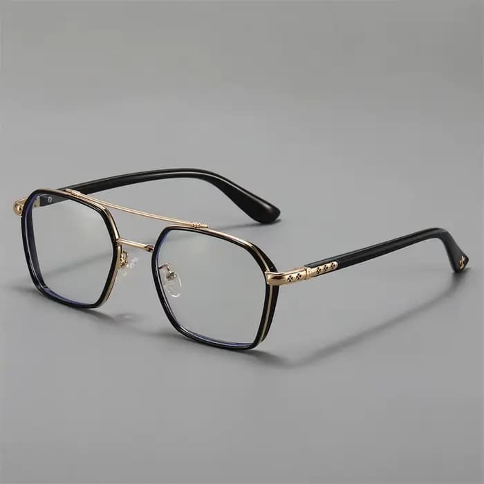 Lunettes de vue rétro à double pont avec verres transparents géométriques, pour hommes et femmes, id