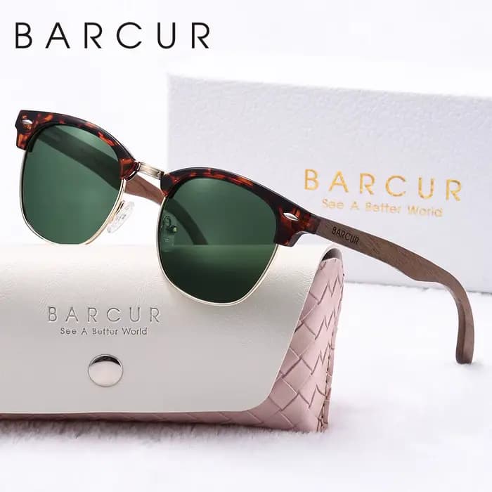 BARCUR marque sourcils uniques lunettes de soleil polarisées PC + cadre en métal riz ongles Design d