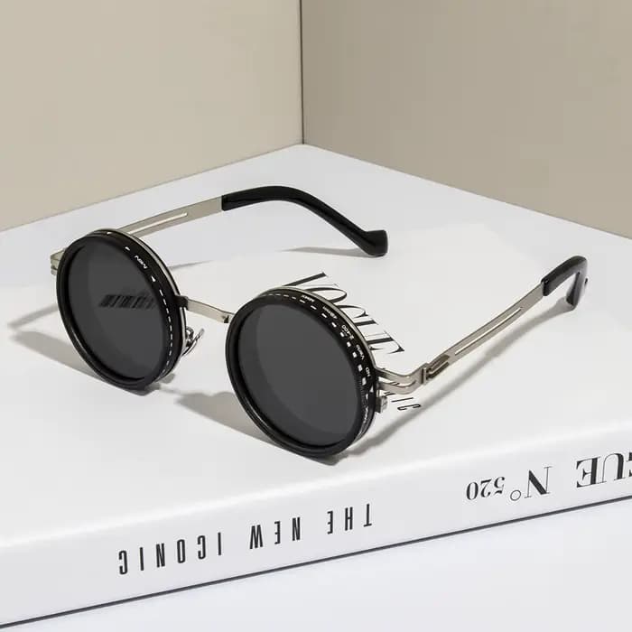 Lunettes de soleil rondes polarisées ND9 lunettes de soleil à gradation réglable hommes femmes rétro