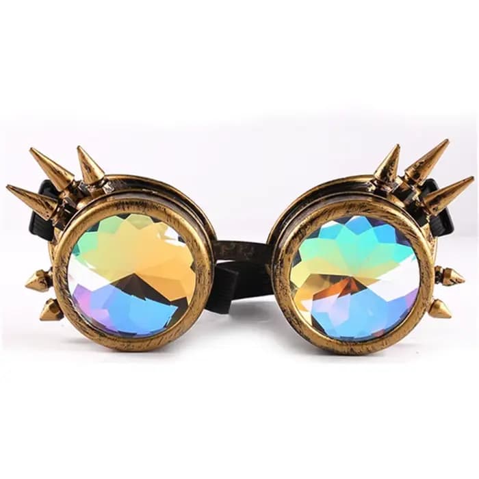 Lunettes de soleil Steampunk pour hommes et femmes, kaléidoscope, rave, festival, holographique, rét