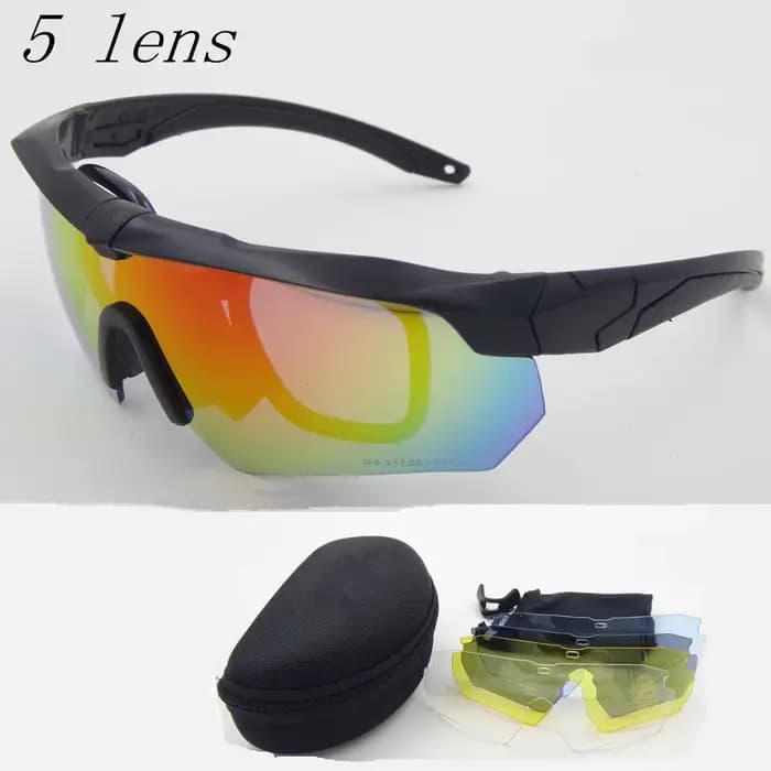 Lunettes de soleil polarisées TR90 pour homme, Sport militaire, balistique, anti-balle, tir, 3/5