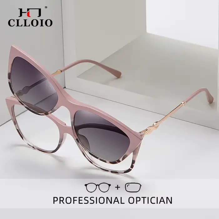 CLLOIO pince magnétique sur lunettes de myopie optique femmes conduite lunettes de soleil polarisées