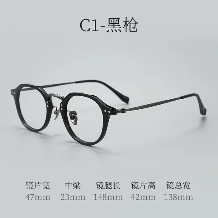 BCLEAR sculpté rétro littéraire acétate lunettes cadre femmes polyvalent titane jambes polygonales h