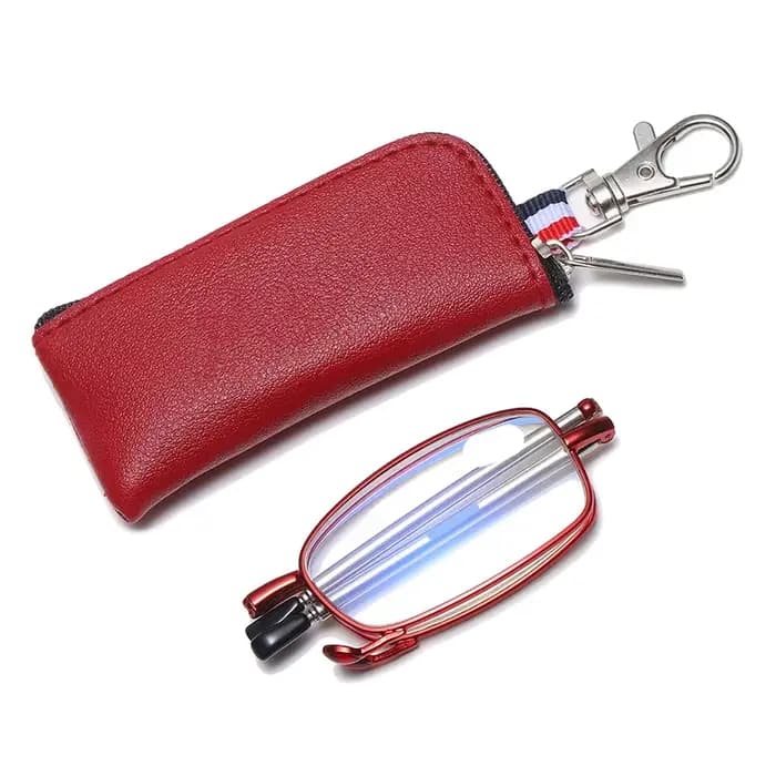Lunettes de lecture pliables pour hommes, avec sac à fermeture éclair, monture métallique, résistant