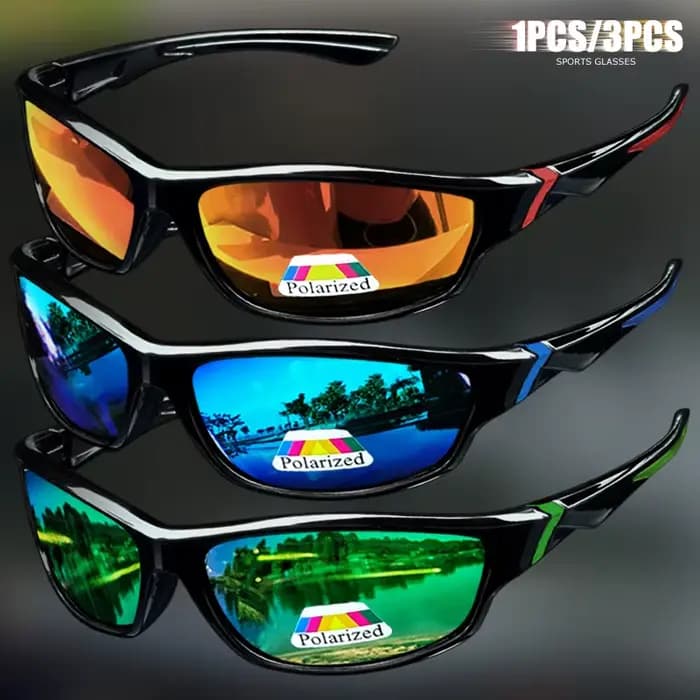Lunettes de soleil sport polarisées 1/3 pièces, monture PC enveloppante, pour activités de plein air