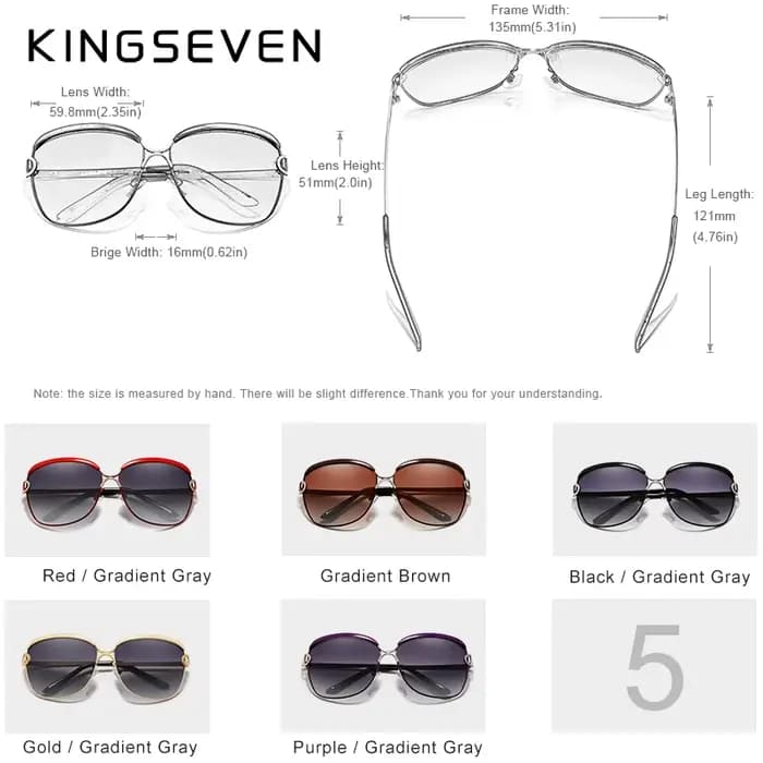 KINGSEVEN – lunettes de soleil rondes pour femmes, marque de luxe, verres polarisés dégradés, papill