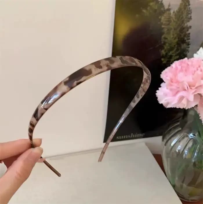 Bandeau à lunettes en acrylique, bandeau fin et doux, imprimé léopard, pince à cheveux pour femmes, 
