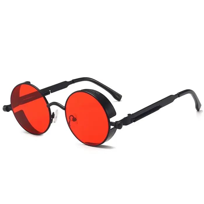Lunettes de soleil rondes Steampunk pour hommes et femmes, rétro, UV400, Vintage, en métal, marque d