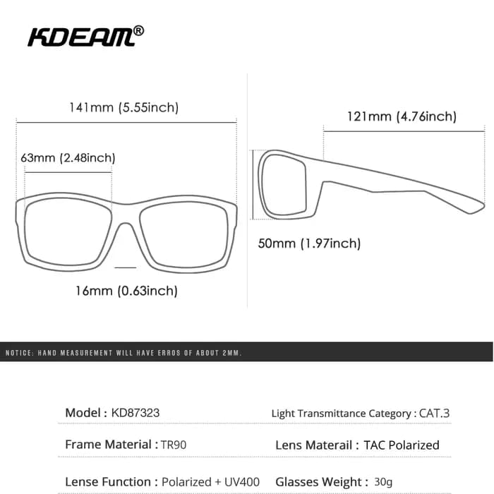 KDEAM 2024 lunettes de soleil de pêche polarisées et lentille de Protection UV400 lunettes de soleil