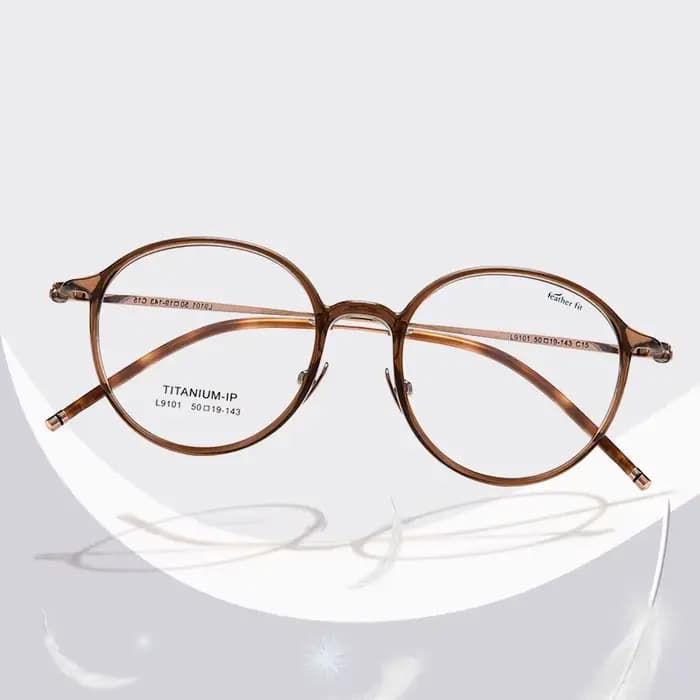 Femmes ultralégères pur titane rond lunettes cadre mode optique-lunetterie montures de lunettes L910