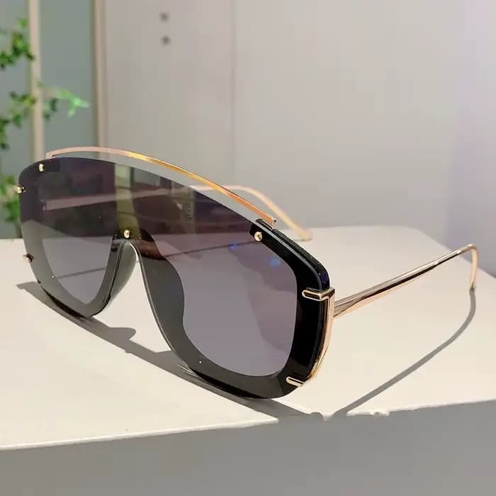Mode léopard femmes lunettes de soleil élégant dégradé Sports de plein air nuances de luxe en métal 