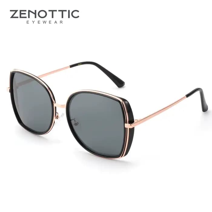 ZENOTTIC – lunettes de soleil polarisées papillon pour femmes, surdimensionnées, monture métallique 